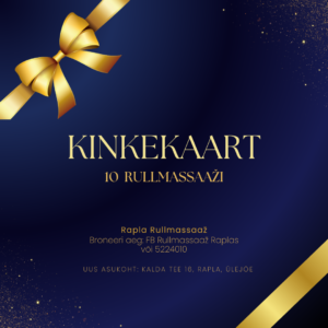 10 x rullmassaaži kinkekaart