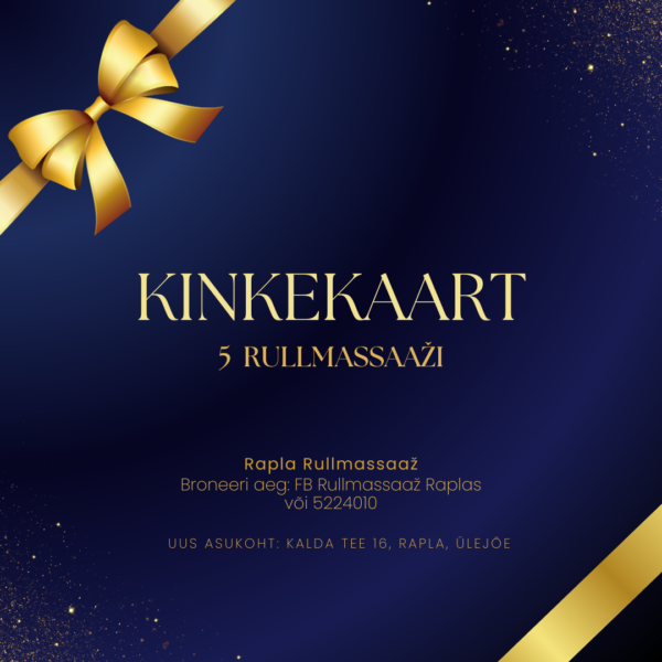 5 x rullmassaaži kinkekaart